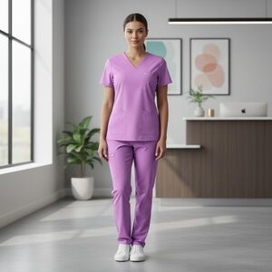 Figs Catarina Lavender Scrub Top Size Large